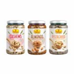 Haldiram's Nagpur Cashew Jar 200g, Almond Jar 250g & Pistachios Jar 200g Comb Pack - Fast Shipping to USA & Canada
