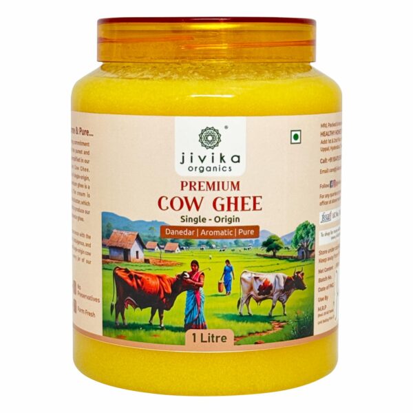 Jivika Premium Cow Ghee - Single Origin 1 Litre - Fast Shipping to USA & Canada