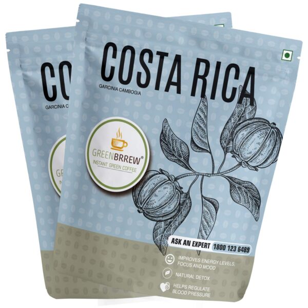 Greenbrrew Garcinia Cambogia Instant Coffee | Green Coffee Extract ("PL-AAA") + Probiotics | Hot & Cold Coffee | 20 Sachets, 30g (Pack Of 2) - Fast Shipping to USA & Canada
