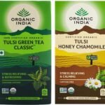 Organic India Tulsi Green Tea Classic 25 Tea Bags & Organic India Tulsi Honey Chamomile 25 Tea Bags - Fast Shipping to USA & Canada