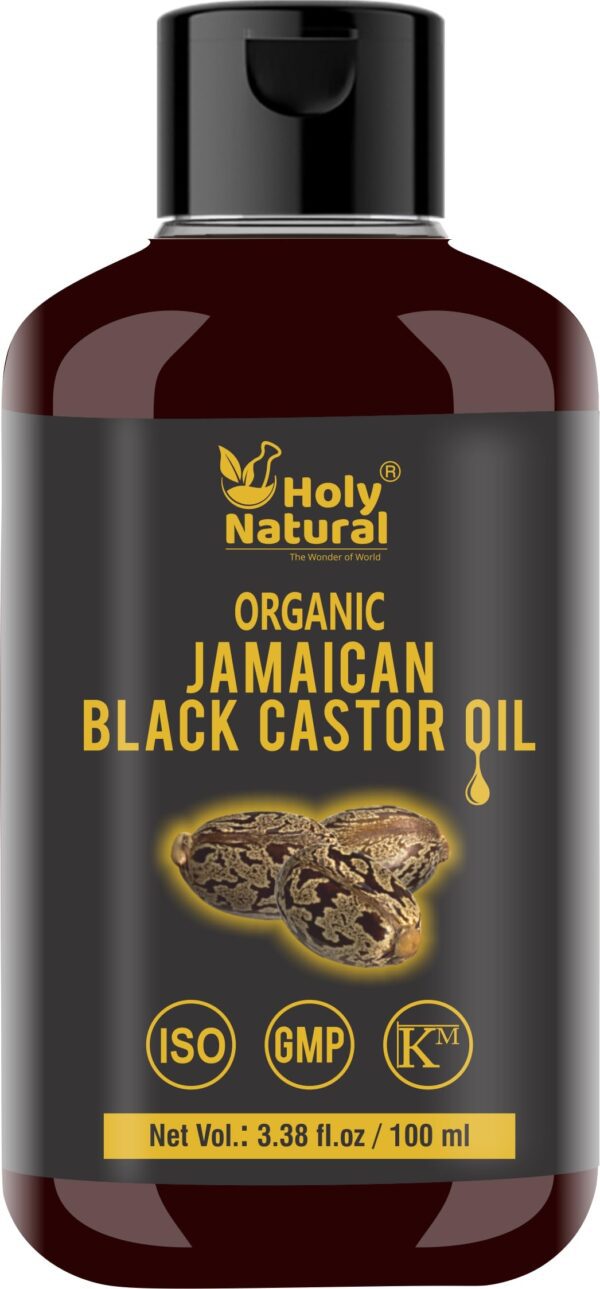 Holy Natural - The Wonder of World Organic Jamaican Black Castor Oil For Hair, Eyelash, Eyebrow & Skin, Cold Pressed, 100ml