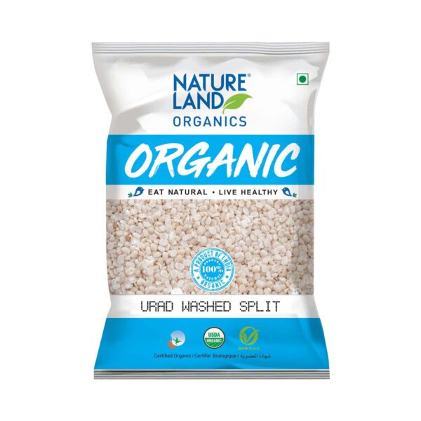 Natureland Organics Urad Dal/Split Washed Pouch, 1 kg - Fast Shipping to USA & Canada