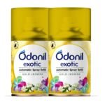 DABUR Odonil Exotic Automatic Spray Refill - 450Ml (Pack Of 2, 225Mlx2) | Gold Jasmine | 2X Long Lasting | Fits All Machines | 2200 Sprays Guaranteed - Fast Shipping to USA & Canada