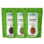 Neuherbs Unroasted Flax, Chia, and Pumpkin Seeds Combo for Improved Bone Health-(Flax seeds 400g + chia seeds 200g + pumpkin seeds 200g) - Fast Shipping to USA