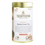 Teamonk High Mountain Kashmiri Kahwa Green Tea - 50 Biodegradable Pyramid Tea Bags Filled With Whole Loose Leaves - Fast Shipping to USA & Canada