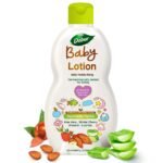 Dabur Baby Lotion: pH 5.5 Balanced for baby skin | No Harmful Chemicals | Contains Aloe Vera, Licorice and Almonds | Hypoallergenic and Dermatologically Tested | No Paraben and Phthalates - 200 ml - Fast Shipping to USA & Canada