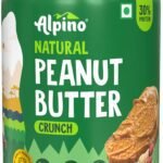 Alpino Natural Peanut Butter Crunch 1 KG | Unsweetened | 30% High Protein| Made with 100% Roasted Peanuts | No Added Sugar or Salt | No Hydrogenated Oils | Non GMO | Gluten Free | Vegan - Fast Shipping to USA