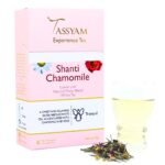 Tassyam Shanti Chamomile White Tea, 25g | Luxury Box - Rose and Chamomile Blend - Silver Needles Loose Leaf