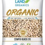 NATURELAND ORGANICS ureland Organics Cowpea Black Eye / Lobia 1 Kg - Organic Healthy Pulses - Fast Shipping to USA & Canada
