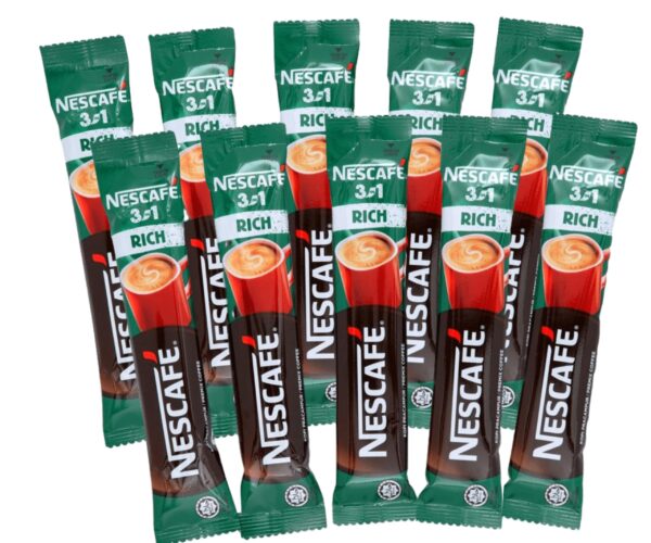 Nescafe 3In1 Rich Stronger Taste Than Original Premix Coffee Serve In Cold Or Hot 10 Sticks 18 Grams Each (Imported) - Bag - Fast Shipping to USA & Canada