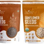 Neuherbs Raw Unroasted Chia Seeds with Fiber, 200 g & Raw Sunflower Seeds, 200 g - Fast Shipping to USA & Canada