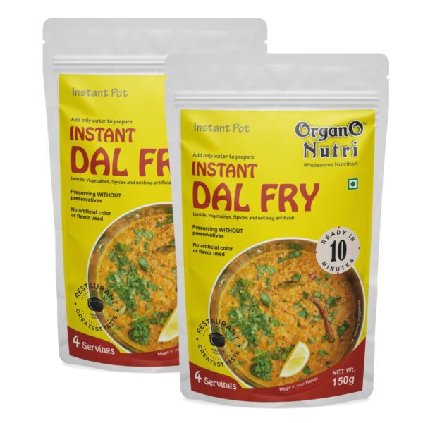 Organo Nutri 10 Min. Dal Fry,Ready To Cook,2 Packs For 8 Servings|Add 1.2 L Water Per Pack,Makes Total 2 Kg Dal Fry - Fast Shipping to USA & Canada