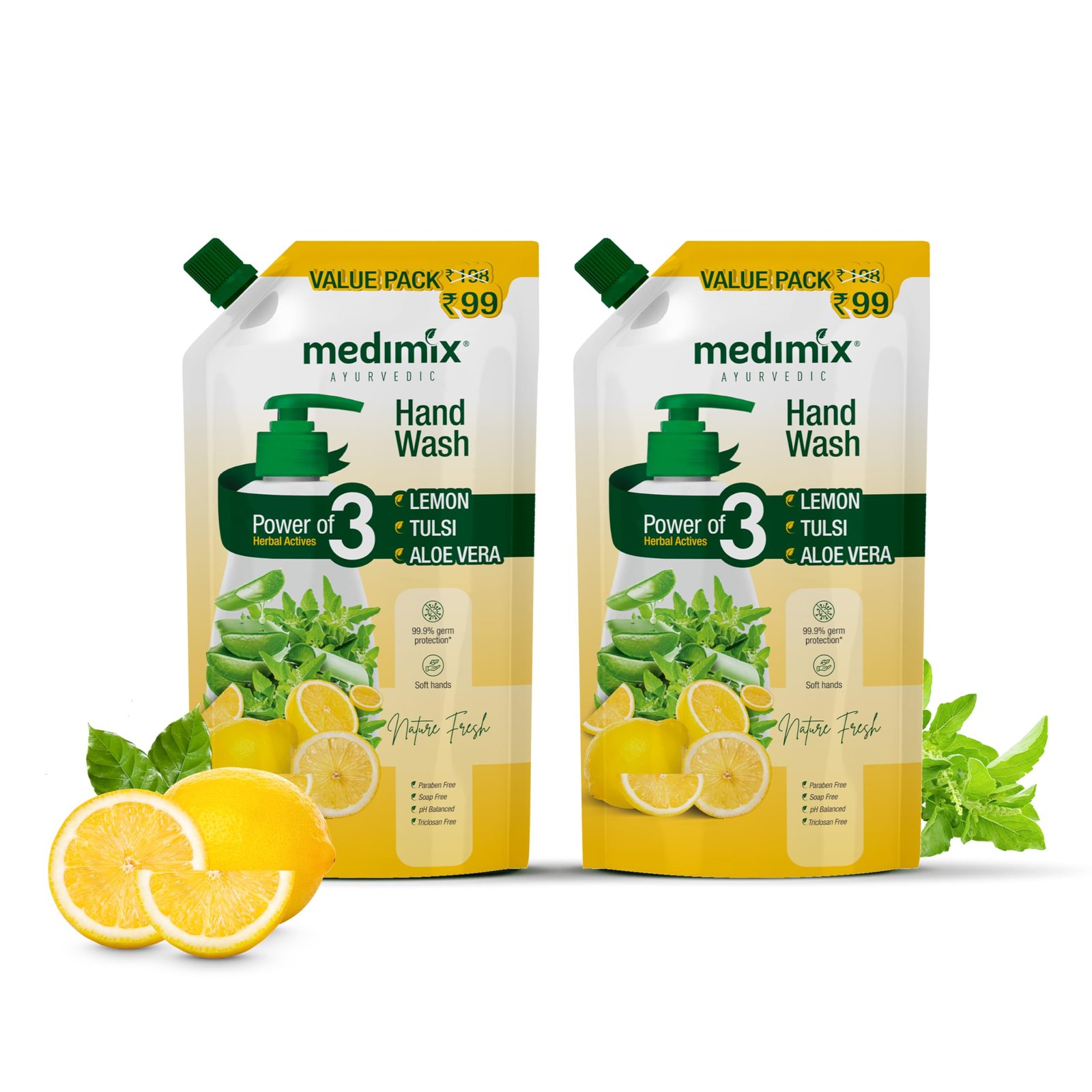 Version 1.0.0 Medimix Ayurvedic Nature Fresh Hand Wash with Lemon, Tulsi, & Aloe Vera 675ml (Combo Pack Of 2) - Fast Shipping to USA & Canada - Image 1