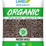 Natureland Organics Masoor Whole/Sabut Pouch, 1 kg - Fast Shipping to USA & Canada