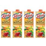 DABUR Real Masala Mixed Fruit Juice - 1L (Pack Of 4) | No Added Preservatives, No Artificial Colours & Artificial Flavours | Goodness Of Best Fruits With Chatpata Masala, Daily Dose Of Fruit Nutrition - Fast Shipping to USA & Canada