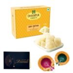 Dhampurgreen Dry Petha Diwali Gift Hamper, 1 Diya & Greeting Card - Indian Sweets | Mithai | Gift, 350grams - Fast Shipping to USA & Canada