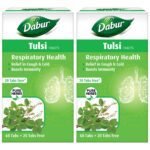 DABUR Tulsi Tablets - Respiratory Health | Boosts Immunity | Provides Relief in Cough & Cold - 60 + 20 Tablets Free (Pack of 2) - Fast Shipping to USA