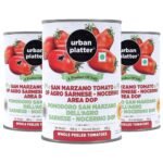 Urban Platter San Marzano Whole Peeled Tomatoes in Tomato Juice, 400g / 14oz [Pack of 3, Drained Weight 260g, DOP, Tomates pelles Dans le Jus, Product of Italy] - Fast Shipping to USA & Canada