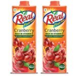 DABUR Real Cranberry Fruit Juice-1L (Pack Of 2)|Rich In Vitamin C|No Added Preservatives|Goodness Of Best Cranberries|Daily Dose Of Fruit Nutrition|Tasty,Refreshing&Energizing Fruit Drink - Fast Shipping to USA & Canada