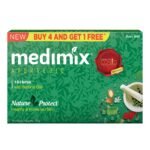 Medimix Ayurvedic Classic 18 Herbs Soap, 150g (Buy 4 Get 1 Free) Total 750g and Medimix Ayurvedic Neem, Aloe-Vera and Turmeric Anti-Pimple Face Wash, 175 ml - Fast Shipping to USA & Canada
