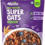 ALPINO High Protein Super Rolled Oats Chocolate 1kg - Rolled Oats, Natural Peanut Butter & Cocoa Powder ? Protein, No Added Sugar & Salt, Gluten Free ? As Seen on Shark Tank India - Fast Shipping to USA