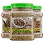 Bliss of Earth Combo Of Certified Organic Coriander Seeds(250gm), Cumin Seeds (400gm) And Carom Seeds (400gm) Pack Of 3 - Fast Shipping to USA & Canada