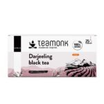 Teamonk USDA Certified Organic Darjeeling Black Tea - 25 Tea Bags Filled With Whole Loose Leaves. Boosts Energy. Antioxidant Properties. Boosts Heart Health and Helps reduce Blood pressure - Fast Shipping to USA & Canada