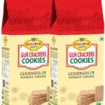 Dhampure Specialityy Jaggery Gur Crackers Cookies Biscuit, 400G(2 X 200G)| Gur Gud Bakery Cookies Biscuit, Healthy Snacks - Fast Shipping to USA & Canada