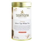 Teamonk - Tennen Nilgiri Silver Tips White Tea (75g, 37 Cups) | USDA Certified Organic Tea | Herbal Tea | Supports Detoxification, Immunity, & Skin Health | No Oil or Artificial Aroma | Darjeeling Tea - Fast Shipping to USA & Canada