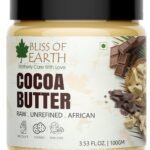 Bliss of Earth African Cocoa Butter, Rich in Fatty Acids and Antioxidants, Raw Cocoa Chocolate Butter, Vegan, PETA Approved, Moisturizes, Prevents Stretch Marks, Anti-Aging, 100 g, - Fast Shipping to USA & Canada