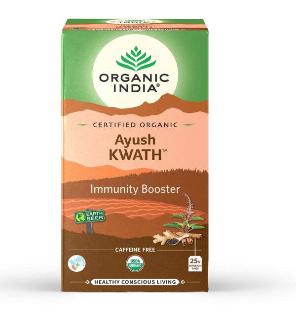 ORGANIC INDIA Ayush KWATH Immunity Booster - 25 Tea Bags (Pack of 2) - Fast Shipping to USA & Canada