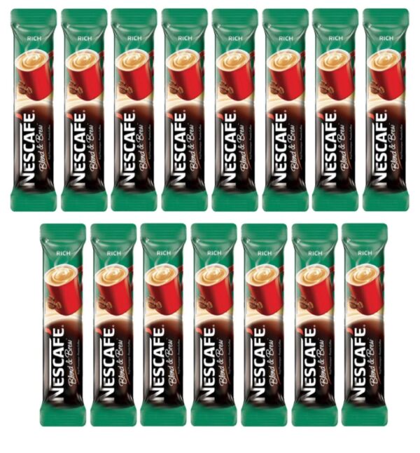 Nescafe 3In1 Rich Stronger Taste Than Original Premix Coffee Serve in Cold or Hot 15 Sticks 18gm Dark Roast - Fast Shipping to USA & Canada