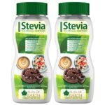 Bliss of Earth Stevia Powder, Organic Sugar Free Zero Calorie Sweetener Diabetic and Keto Friendly 99.8% Purity Vegetarian Gluten Free Quick Dissolve 200g Jar Pack of 2 - Fast Shipping to USA & Canada