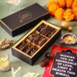 Urban Platter Stuffed Dates, 9 pc: Choco Cranberry Crunch (Medjoul Dates Stuffed with Chocolate Chips & Dried Cranberry, 100% Dark Chocolate Buttons and Crushed Waffle Chips) - Fast Shipping to USA & Canada