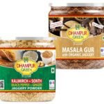 Dhampure Speciality Spiced Jaggery Powder - Ginger And Black Pepper Jaggery & Gur Masala Chai Powder Combo, 550G - Fast Shipping to USA & Canada