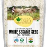 Bliss of Earth Organic Sesame Seeds 200 gm White For Eating, Raw Til Seeds - Fast Shipping to USA & Canada