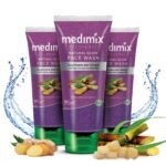Medimix Ayurvedic Natural Glow Face Wash for youthful and glowing skin | With Sugarcane and Ginger | 100 ml (Pack of 3) - Fast Shipping to USA & Canada