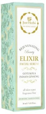 Just Herbs Gotukola Ginseng Rejuvenating Elixir Facial Serum, 30ml - Fast Shipping to USA & Canada