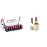 Just Herbs Ayurvedic Creamy Matte Lipstick Set For Lip Hydrating & Moisturizing, Suitable For All Indian Tones 38gm (Pack of 16) - Fast Shipping to USA & Canada