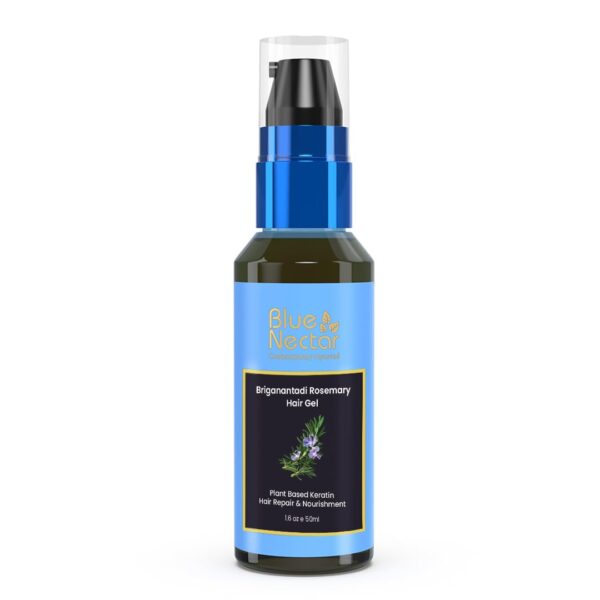Blue Nectar Rosemary Hair Growth Gel | Frizz Control & Shine | Suitable for All Hair Types (12 Herbs, 50ml) - Fast Shipping to USA & Canada