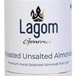 Lagom Gourmet Roasted Unsalted Almonds 500G|No Salt|Dry Roasted|No Oil Used|Roasted To Perfection|No Preservatives|No Artificial Flavors|Gluten Free|Vegan|Non Gmo|California Almonds|Unsalted Almonds - Fast Shipping to USA & Canada