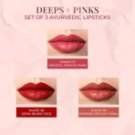 Just Herbs Ayurvedic Creamy Matte Half-Size Lipstick Kit - Peachy Pink Coral & 1.8gm x 3 - Fast Shipping to USA & Canada - Image 4