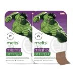 Wellbeing Nutrition Marvel Hulk Melts | Vegan Omega 3 for Kids (6+) Supports Brain Development, Concentration, Eye & Heart Health | Algae Omega 3 EPA DHA | Strawberry Mint Flavor (60 Oral Strips) - Fast Shipping to USA & Canada