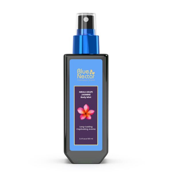 Blue Nectar Niraa Udupi Jasmine Body Mist for Long-Lasting Freshness and Relaxation (100ml) - Fast Shipping to USA & Canada