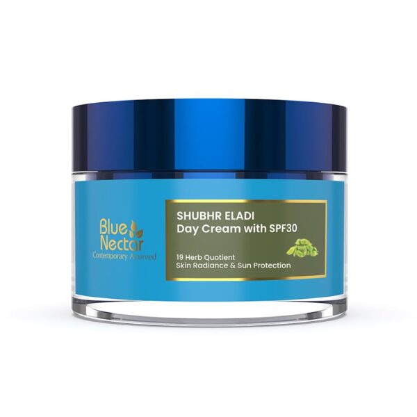 Blue Nectar SPF 30 Plant Based Brightening Face Cream Eladi Kumkumadi Cream for Natural Skin Brightening Face Cream for Women Daily Use (16 Herbs, 50g) - Fast Shipping to USA & Canada