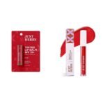 Just Herbs Tinted Lip Balm for Men and Women with SPF 20+ for Dark Lips to Lighten 4 g (Cherry) & Just Herbs Liquid Sindoor Long Lasting Quick Dry 5g (Ruby Red) Combo - Fast Shipping to USA & Canada