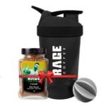 Rage Coffee Silk Blend Classic 60 GMs Instant Coffee Jar + Multi-purpose Shaker 400 ML - Fast Shipping to USA & Canada