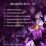 Just Herbs Amethyst Aura Attar Roll On Perfume | Premium Ittar Gifts | 18+ Hour Long Lasting Fragrance with Floral Moss, Musk Sandalwood for Men and Women 10ml - Fast Shipping to USA & Canada - Image 4