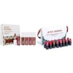 Just Herbs Ayurvedic Liquid Lipstick Kit Set of 5 with Hydrating & Lightweight Lip Colours (Nudes & Browns) & Just Herbs Ayurvedic Creamy Matte Lipstick Set38gm (Pack of 16) - Fast Shipping to USA & Canada