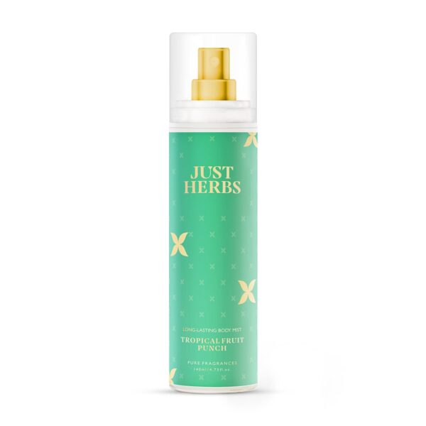 Just Herbs Body Mist Spray for Men and Women With Long Lasting Fragrance Perfume - Tropical Fruit Punch 140ml - Fast Shipping to USA & Canada